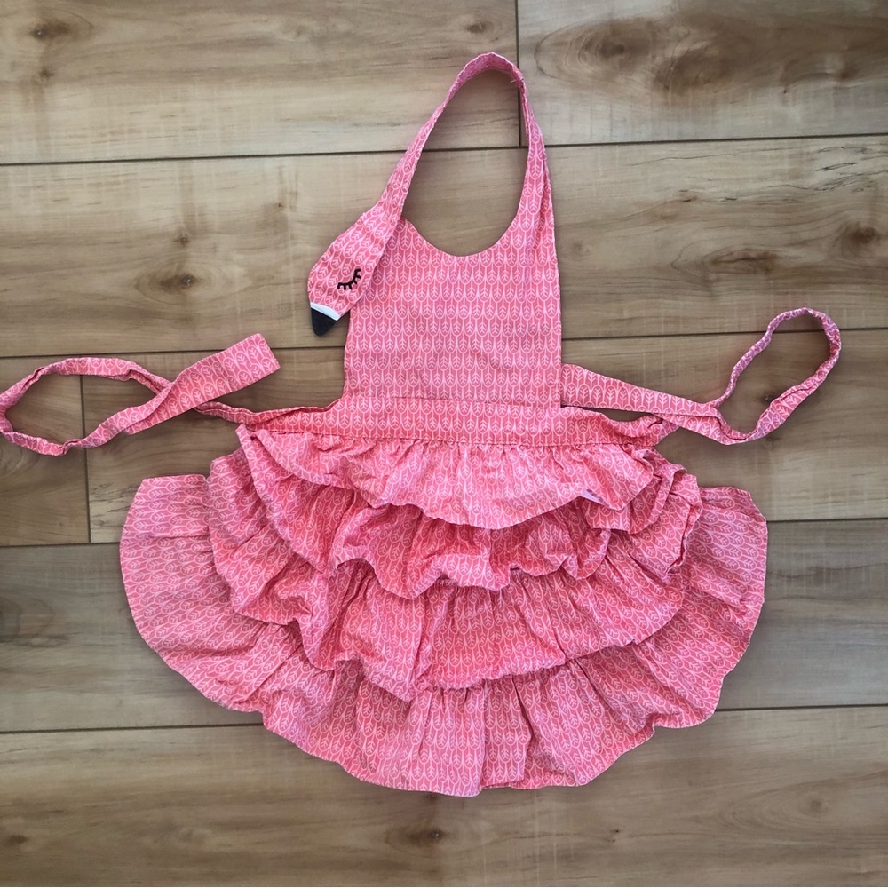 Pink Flamingo Ruffled Kids Apron